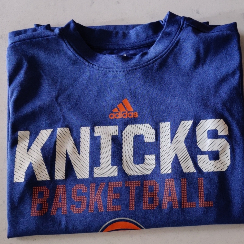 Adidas Kids Blue Knicks Basketball Tee